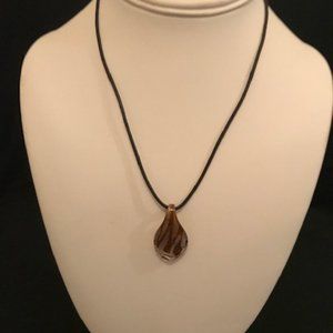 Murano Italian Glass Necklace Swizzle Design